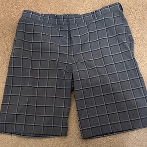 Nike Men's Grey Plaid Flat Front Shorts